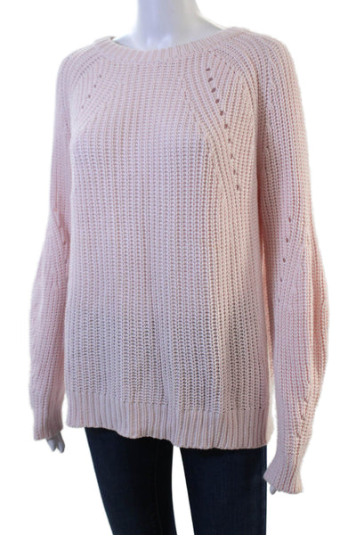 Intermix Womens Pink 100% Cotton Crew Neck Long Sleeve Pullover Sweater Size XS