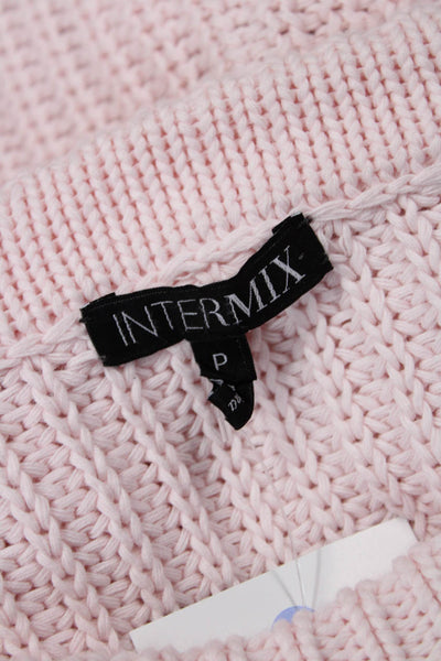 Intermix Womens Pink 100% Cotton Crew Neck Long Sleeve Pullover Sweater Size XS