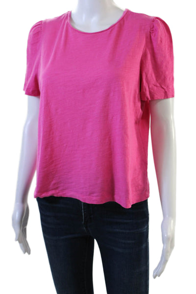 The Westside Women Basic Pink Cotton Crew Neck T-Shirt Size M