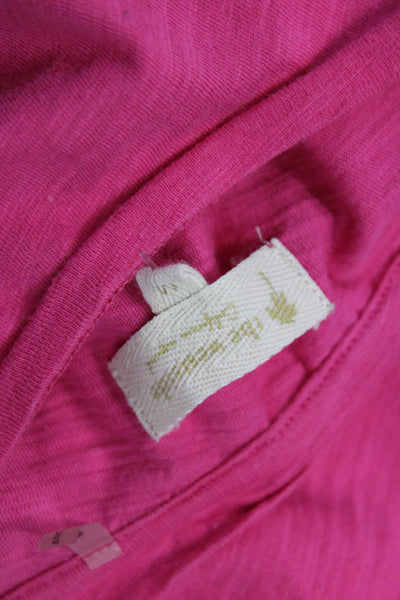 The Westside Women Basic Pink Cotton Crew Neck T-Shirt Size M