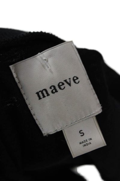 Maeve Anthropologie Women Basic T-Shirt Black Crew Neck Short Sleeve Size S