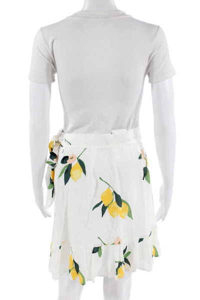 Rails Women White Floral Wrap Mini Skirt Rayon Size M
