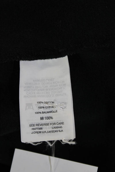 J Crew Women Basic Black Cotton T-Shirt Short Sleeve Round Neck Size M