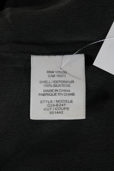 Equipment Femme Womens 100% Silk Dark Gray Collared Button-Up Blouse Size XS