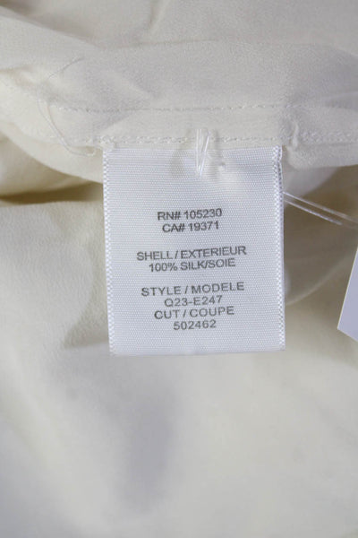 Equipment Femme Womens Silk Collared Long Sleeve Button-Up Blouse White Size XS