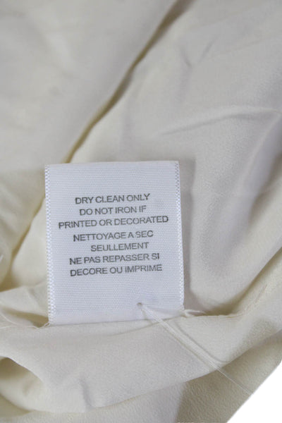 Equipment Femme Womens Silk Collared Long Sleeve Button-Up Blouse White Size XS