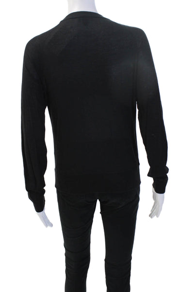 Worth New York Womens Pullover Sweatshirt Black Cotton Crew Neck Size S