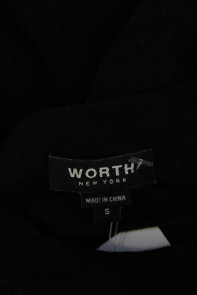 Worth New York Womens Pullover Sweatshirt Black Cotton Crew Neck Size S