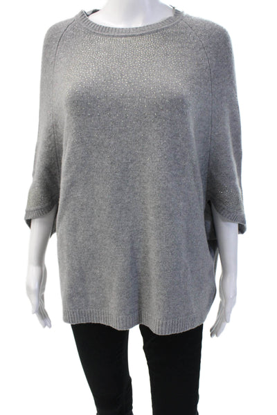 VDP Unisex Gray 100% Wool Pullover Crew Neck 3/4 Sleeve Sweater Size M