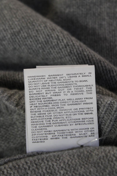 VDP Unisex Gray 100% Wool Pullover Crew Neck 3/4 Sleeve Sweater Size M