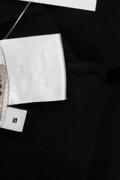 SOH Women Jogger Pants Black Cotton Drawstring Boho Size S