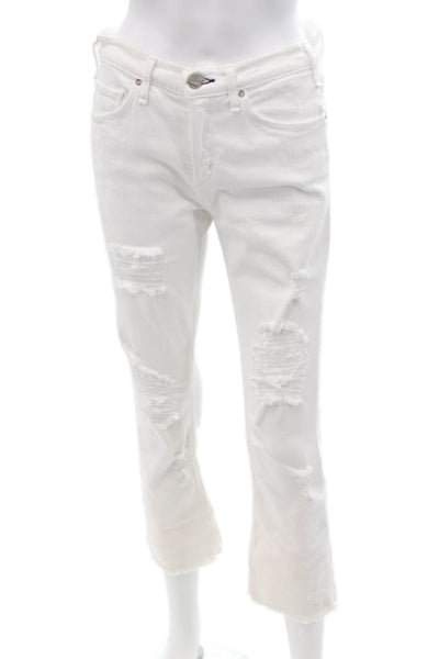 McGuire Women White Cropped Ankle Jeans High Rise 26 Inseam Size 27