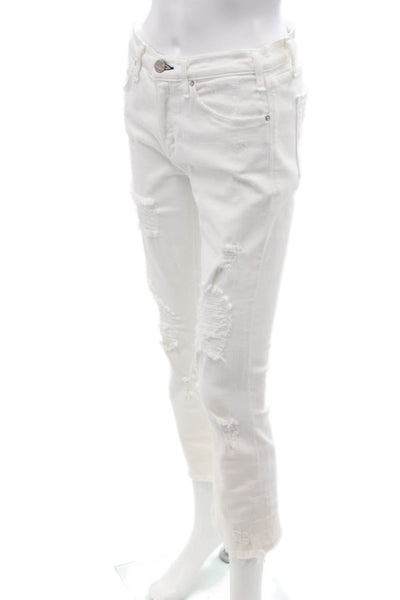 McGuire Women White Cropped Ankle Jeans High Rise 26 Inseam Size 27