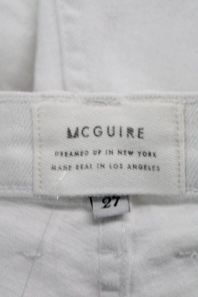McGuire Women White Cropped Ankle Jeans High Rise 26 Inseam Size 27
