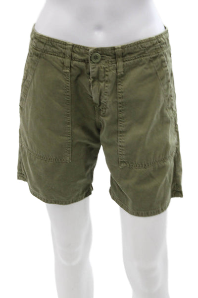 Current/Elliott Unisex Cargo Chino Shorts Green 100% Cotton Size 0