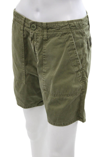 Current/Elliott Unisex Cargo Chino Shorts Green 100% Cotton Size 0