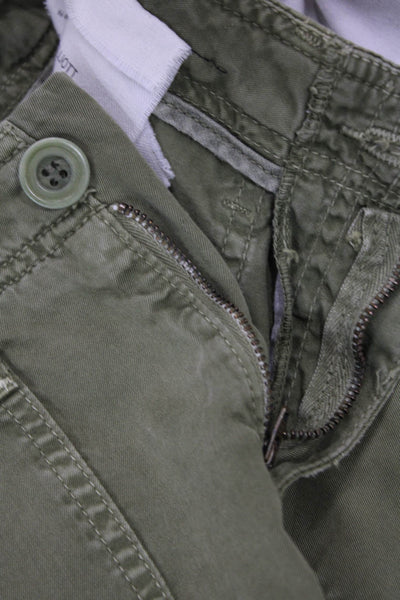 Current/Elliott Unisex Cargo Chino Shorts Green 100% Cotton Size 0