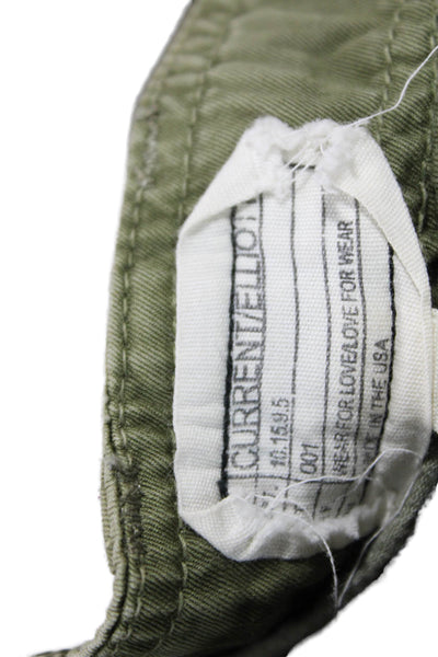 Current/Elliott Unisex Cargo Chino Shorts Green 100% Cotton Size 0