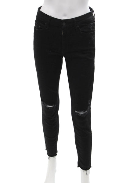 Mother Womens Ankle Skinny High Rise Black Jeans Size 27