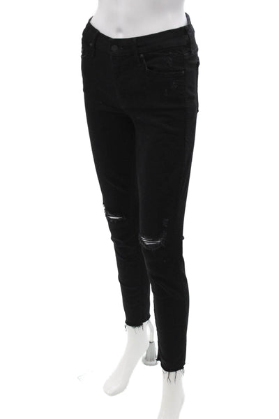 Mother Womens Ankle Skinny High Rise Black Jeans Size 27