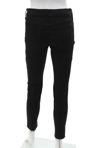 Mother Womens Ankle Skinny High Rise Black Jeans Size 27