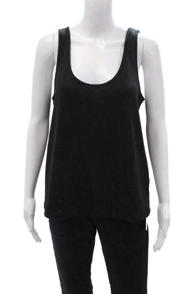 Vince Women Basic Black Tank Round Neck Size M