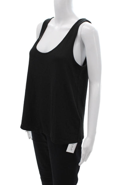 Vince Women Basic Black Tank Round Neck Size M