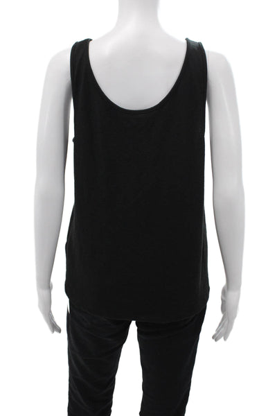 Vince Women Basic Black Tank Round Neck Size M