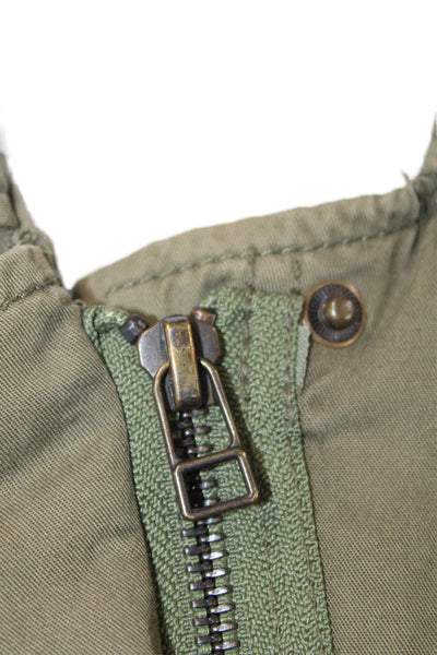 Lily Aldridge For Velvet Women Military Jacket Green Cotton Collared Size L