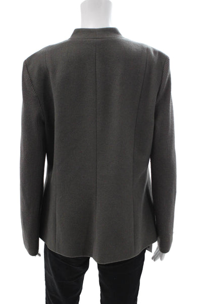Worth New York Women Dark Gray Wool-Cashmere Blazer Long Sleeve Size M