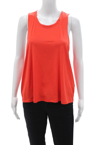 Athleta Women Red Basic Tank Round Neck Size M