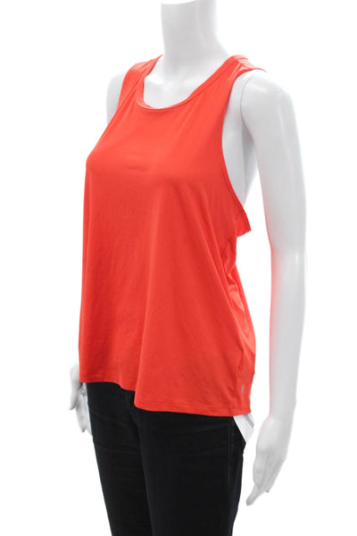 Athleta Women Red Basic Tank Round Neck Size M
