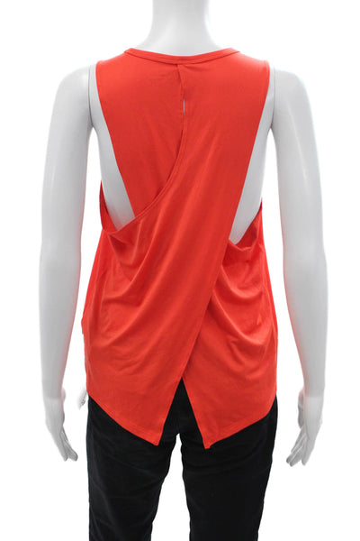 Athleta Women Red Basic Tank Round Neck Size M