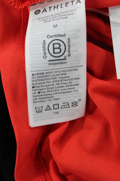 Athleta Women Red Basic Tank Round Neck Size M
