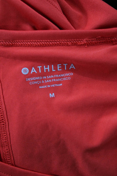 Athleta Women Red Basic Tank Round Neck Size M