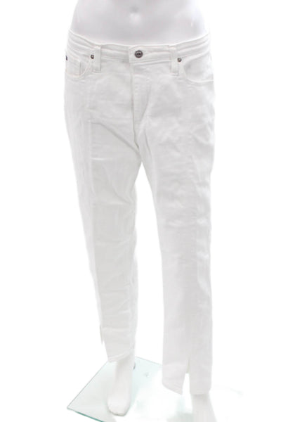 AG Adriano Goldschmied Unisex White High Rise Ankle Cropped Pants Size 31