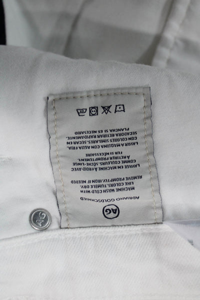 AG Adriano Goldschmied Unisex White High Rise Ankle Cropped Pants Size 31
