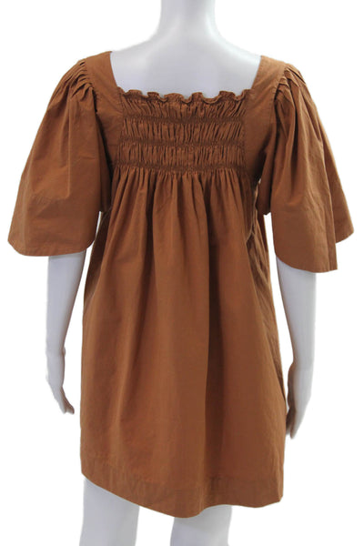Three Graces London Women Trapeze & Swing Dress Brown Square Neck Size 6