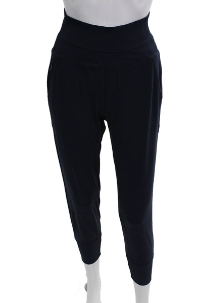 Athleta Women Cropped Jogger Pants Dark Blue Nylon Zip Petite Size XS