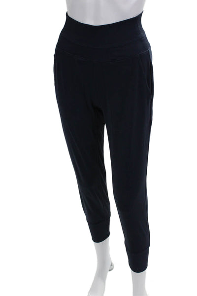 Athleta Women Cropped Jogger Pants Dark Blue Nylon Zip Petite Size XS