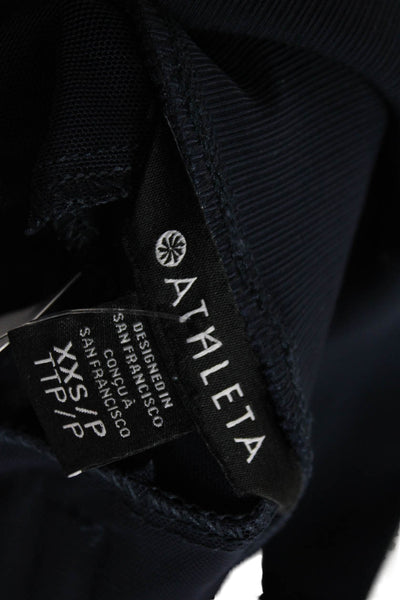 Athleta Women Cropped Jogger Pants Dark Blue Nylon Zip Petite Size XS