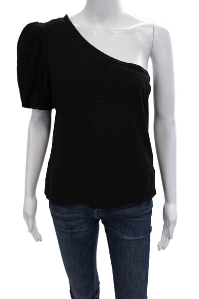 Z Supply Womens Black Short Sleeve Cotton Top Size L