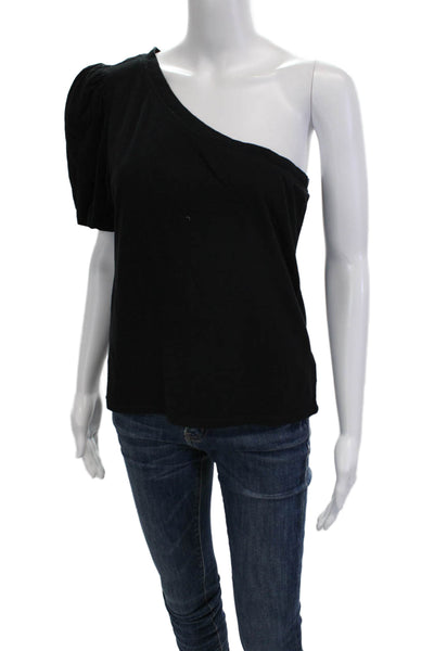 Z Supply Womens Black Short Sleeve Cotton Top Size L