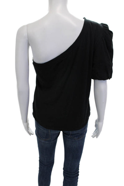 Z Supply Womens Black Short Sleeve Cotton Top Size L