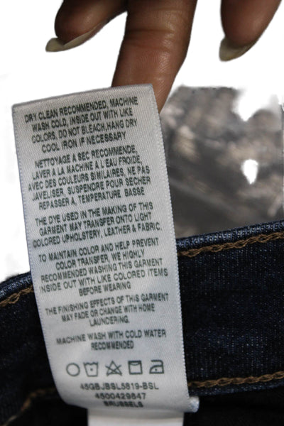 Joes Women Cropped Skinny Dark Blue Jeans Mid Rise Button Size 28