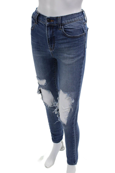 J Brand Womens Ankle Skinny Jeans Blue Mid Rise 98% Cotton Size 27