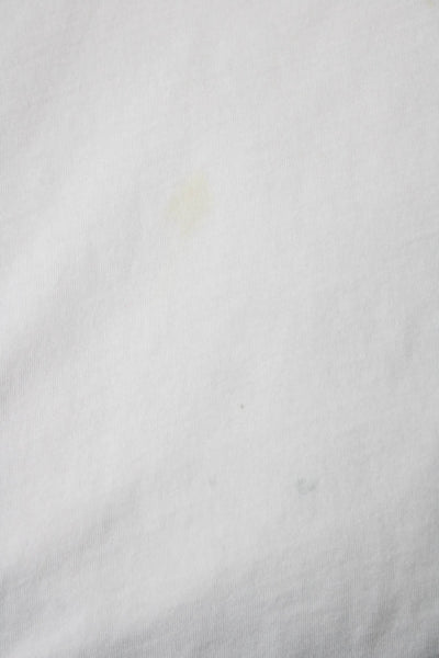 Leallo Women Basic White Cotton Crew Neck Short Sleeve TShirt Size S