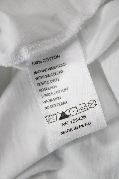 Leallo Women Basic White Cotton Crew Neck Short Sleeve TShirt Size S