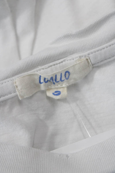 Leallo Women Basic White Cotton Crew Neck Short Sleeve TShirt Size S