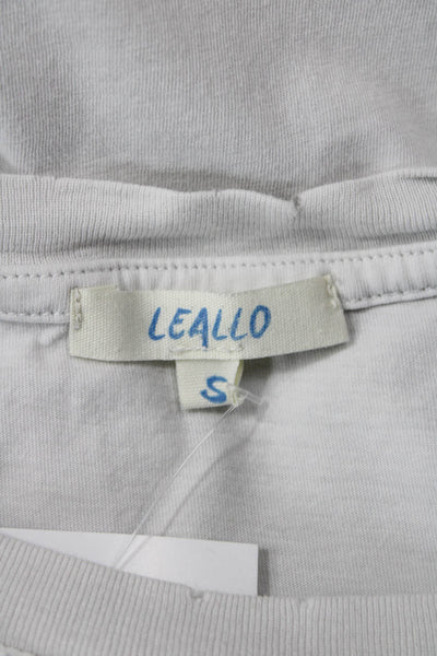 Leallo Women Basic White 100% Cotton Crew Neck Short Sleeve T-Shirt Size S